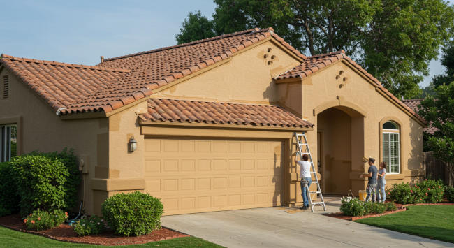 three San Luis Obispo painters painting home